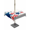 thumbnail image 1 of Outdoor Tablecloth with Umbrella Hole for Patio/Picnic/Party/Camping, Red Blue Star 4th of July Waterproof Table Cloth Square Cover Washable, Independence Day Firework Grey (60"x 60"), 1 of 9