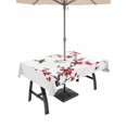thumbnail image 1 of Outdoor Tablecloth with Umbrella Hole for Patio/Picnic/Party/Camping, Red Cherry Branches Waterproof Table Cloth Rectangle Table Cover Washable, Spring Floral Botanical Birds Country (60"x 84"), 1 of 8