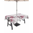 thumbnail image 1 of Outdoor Tablecloth with Umbrella Hole for Patio/Picnic/Party/Camping, Red Cherry Waterproof Table Cloth Rectangle Table Cover Washable, Spring Floral Branches Ink Painting Art Wood Gray (54"x 80"), 1 of 8