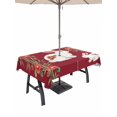 thumbnail image 1 of Outdoor Tablecloth with Umbrella Hole for Patio/Picnic/Party/Camping, Red Cute Bunnies Waterproof Table Cloth Rectangle Table Cover Washable, Farmhouse Rustic Floral Botanical (60"x 102"), 1 of 8