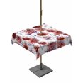 thumbnail image 1 of Outdoor Tablecloth with Umbrella Hole for Patio/Picnic/Party/Camping, Red Floral Waterproof Table Cloth Square Cover Washable, Vintage Cornflower Leaves Rustic Plants (54"x 54"), 1 of 8