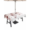 thumbnail image 1 of Outdoor Tablecloth with Umbrella Hole for Patio/Picnic/Party/Camping, Red Flowers Waterproof Table Cloth Rectangle Table Cover Washable, Spring Floral Elegant Pastoral Watercolor (52"x 70"), 1 of 8