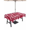 thumbnail image 1 of Outdoor Tablecloth with Umbrella Hole for Patio/Picnic/Party/Camping, Red Geometric Waterproof Table Cloth Rectangle Table Cover Washable, Abstract Stripes Modern Minimalist (52"x 70"), 1 of 8
