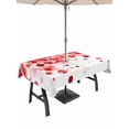 thumbnail image 1 of Outdoor Tablecloth with Umbrella Hole for Patio/Picnic/Party/Camping, Red Gradient Waterproof Table Cloth Rectangle Table Cover Washable, Abstract Polka Dots Vintage Modern Art (54"x 80"), 1 of 8