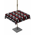 thumbnail image 1 of Outdoor Tablecloth with Umbrella Hole for Patio/Picnic/Party/Camping, Red Grey Striped Waterproof Table Cloth Square Cover Washable, Modern Abstract Geometric Stripes (60"x 60"), 1 of 8