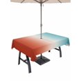 thumbnail image 1 of Outdoor Tablecloth with Umbrella Hole for Patio/Picnic/Party/Camping, Red Light Blue Ombre Waterproof Table Cloth Rectangle Table Cover Washable, Abstract Modern Art Aesthetics (52"x 70"), 1 of 8