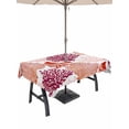 thumbnail image 1 of Outdoor Tablecloth with Umbrella Hole for Patio/Picnic/Party/Camping, Red Orange Coastal Waterproof Table Cloth Rectangle Table Cover Washable, Summer Coral Beach Nautical (52"x 70"), 1 of 9