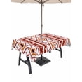 thumbnail image 1 of Outdoor Tablecloth with Umbrella Hole for Patio/Picnic/Party/Camping, Red Orange Southwest Waterproof Table Cloth Rectangle Table Cover Washable, Aztec Boho Ethnic Geometric Art (60"x 120"), 1 of 8