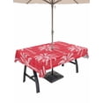 thumbnail image 1 of Outdoor Tablecloth with Umbrella Hole for Patio/Picnic/Party/Camping, Red Palm Tree Waterproof Table Cloth Rectangle Table Cover Washable, Summer Botanical Tropical Tree (60"x 84"), 1 of 9