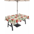 thumbnail image 1 of Outdoor Tablecloth with Umbrella Hole for Patio/Picnic/Party/Camping, Red Strawberry Waterproof Table Cloth Rectangle Table Cover Washable, Summer Fruits Farmhouse Leaves Floral Retro (60"x 84"), 1 of 8