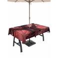 thumbnail image 1 of Outdoor Tablecloth with Umbrella Hole for Patio/Picnic/Party/Camping, Red Trees Waterproof Table Cloth Rectangle Table Cover Washable, Country Forest Branches Nature Light View (60"x 102"), 1 of 9
