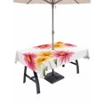 thumbnail image 1 of Outdoor Tablecloth with Umbrella Hole for Patio/Picnic/Party/Camping, Red Yellow Floral Waterproof Table Cloth Rectangle Table Cover Washable, Summer Spring Flowers Garden Aesthetic (60"x 120"), 1 of 9