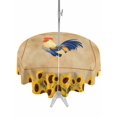 thumbnail image 1 of Outdoor Tablecloth with Umbrella Hole for Patio/Picnic/Party/Camping, Rustic Rooster Waterproof Table Cloth Round Cover Washable, Yellow Sunflowers Farmhouse Plants Retro Brown (Dia 60"), 1 of 9