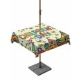 thumbnail image 1 of Outdoor Tablecloth with Umbrella Hole for Patio/Picnic/Party/Camping, Sage Green Children's Day Waterproof Table Cloth Square Cover Washable, Car Tree Stars Modern Abstract Art Cartoon (60"x 60"), 1 of 8