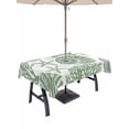 thumbnail image 1 of Outdoor Tablecloth with Umbrella Hole for Patio/Picnic/Party/Camping, Sage Green Coastal Waterproof Table Cloth Rectangle Table Cover Washable, Nautical Coral Shell Conch Starfish Summer (60"x 120"), 1 of 9