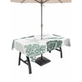 thumbnail image 1 of Outdoor Tablecloth with Umbrella Hole for Patio/Picnic/Party/Camping, Sage Green Coastal Waterproof Table Cloth Rectangle Table Cover Washable, Starfish Shell Coral Summer Beach Ocean (60"x 84"), 1 of 9