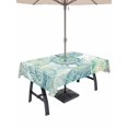 thumbnail image 1 of Outdoor Tablecloth with Umbrella Hole for Patio/Picnic/Party/Camping, Sage Green Conch Waterproof Table Cloth Rectangle Table Cover Washable, Coastal Summer Beach Coral (60"x 120"), 1 of 9