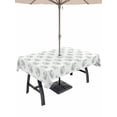 thumbnail image 1 of Outdoor Tablecloth with Umbrella Hole for Patio/Picnic/Party/Camping, Sage Green Floral Waterproof Table Cloth Rectangle Table Cover Washable, Rustic Leaves Flowers Country Botantical (54"x 80"), 1 of 9