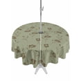 thumbnail image 1 of Outdoor Tablecloth with Umbrella Hole for Patio/Picnic/Party/Camping, Sage Green Floral Waterproof Table Cloth Round Cover Washable, Vintage Spring Botanical Flowers (Dia 54"), 1 of 8