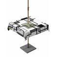 thumbnail image 1 of Outdoor Tablecloth with Umbrella Hole for Patio/Picnic/Party/Camping, Sage Green Geometric Waterproof Table Cloth Square Cover Washable, Black Grey Abstract Striped Modern Art (60"x 60"), 1 of 8