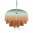thumbnail image 1 of Outdoor Tablecloth with Umbrella Hole for Patio/Picnic/Party/Camping, Sage Green Orange Ombre Waterproof Table Cloth Round Cover Washable, Contemporary Abstract Gradient (Dia 54"), 1 of 8