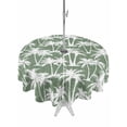 thumbnail image 1 of Outdoor Tablecloth with Umbrella Hole for Patio/Picnic/Party/Camping, Sage Green Palm Tree Summer Waterproof Table Cloth Round Cover Washable, Beach Tropical Coastal (Dia 54"), 1 of 9