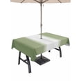 thumbnail image 1 of Outdoor Tablecloth with Umbrella Hole for Patio/Picnic/Party/Camping, Sage Green Striped Waterproof Table Cloth Rectangle Table Cover Washable, Green White Ombre Farmhouse Gradient (60"x 84"), 1 of 9
