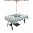 thumbnail image 1 of Outdoor Tablecloth with Umbrella Hole for Patio/Picnic/Party/Camping, Sea Turtle Coastal Waterproof Table Cloth Rectangle Table Cover Washable, Blue Green Summer Beach Coral Wooden (60"x 120"), 1 of 8