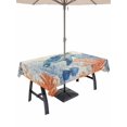 thumbnail image 1 of Outdoor Tablecloth with Umbrella Hole for Patio/Picnic/Party/Camping, Sea Turtle Coastal Waterproof Table Cloth Rectangle Table Cover Washable, Blue Red Summer Beach Coral Nautical Vintage (52"x 70"), 1 of 8