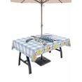 thumbnail image 1 of Outdoor Tablecloth with Umbrella Hole for Patio/Picnic/Party/Camping, Sea Turtle Coastal Waterproof Table Cloth Rectangle Table Cover Washable, Floral Starfish Blue Checkered (60"x 120"), 1 of 8