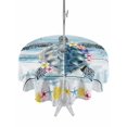 thumbnail image 1 of Outdoor Tablecloth with Umbrella Hole for Patio/Picnic/Party/Camping, Sea Turtle Coastal Waterproof Table Cloth Round Cover Washable, Floral Starfish Blue Vintage Wooden (Dia 54"), 1 of 8