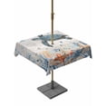 thumbnail image 1 of Outdoor Tablecloth with Umbrella Hole for Patio/Picnic/Party/Camping, Sea Turtle Coastal Waterproof Table Cloth Square Cover Washable, Summer Coral Starfish Blue Grey Wood (60"x 60"), 1 of 8