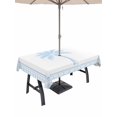 thumbnail image 1 of Outdoor Tablecloth with Umbrella Hole for Patio/Picnic/Party/Camping, Sky Blue Palm Tree Waterproof Table Cloth Rectangle Table Cover Washable, Summer Tropical Plants Leaves (60"x 120"), 1 of 9