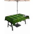 thumbnail image 1 of Outdoor Tablecloth with Umbrella Hole for Patio/Picnic/Party/Camping, Soccer Waterproof Table Cloth Rectangle Table Cover Washable, Football Vertical Stripes Turf Vibrant Green (60"x 84"), 1 of 9