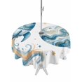 thumbnail image 1 of Outdoor Tablecloth with Umbrella Hole for Patio/Picnic/Party/Camping, Space Rocket Waterproof Table Cloth Round Cover Washable, Modena Abstract Universe Stars Planet (Dia 54"), 1 of 8