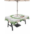 thumbnail image 1 of Outdoor Tablecloth with Umbrella Hole for Patio/Picnic/Party/Camping, Spring Botanical Waterproof Table Cloth Rectangle Table Cover Washable, Garden Birds Floral Leaves Gray Woodn (60"x 84"), 1 of 8