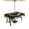 thumbnail image 1 of Outdoor Tablecloth with Umbrella Hole for Patio/Picnic/Party/Camping, Spring Botanical Waterproof Table Cloth Rectangle Table Cover Washable, Garden Birds Floral Leaves Brown Wood (52"x 70"), 1 of 8