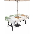 thumbnail image 1 of Outdoor Tablecloth with Umbrella Hole for Patio/Picnic/Party/Camping, Spring Botanical Waterproof Table Cloth Rectangle Table Cover Washable, Watercolor Leaves Deers Birds Country (60"x 120"), 1 of 8