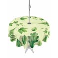 thumbnail image 1 of Outdoor Tablecloth with Umbrella Hole for Patio/Picnic/Party/Camping, Spring Botanical Waterproof Table Cloth Round Cover Washable, Green Ivy Ferns Oak Leaves Yellow (Dia 54"), 1 of 8