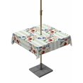 thumbnail image 1 of Outdoor Tablecloth with Umbrella Hole for Patio/Picnic/Party/Camping, Spring Botanical Waterproof Table Cloth Square Cover Washable, Sage Green Striped Fruits Floral (60"x 60"), 1 of 9