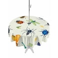 thumbnail image 1 of Outdoor Tablecloth with Umbrella Hole for Patio/Picnic/Party/Camping, Spring Butterfly Dragonfly Waterproof Table Cloth Round Cover Washable, Beige Botanical Floral Rustic (Dia 54"), 1 of 8