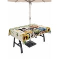 thumbnail image 1 of Outdoor Tablecloth with Umbrella Hole for Patio/Picnic/Party/Camping, Spring Dog Waterproof Table Cloth Rectangle Table Cover Washable, Sunflower Daisy Botanical Rustic (54"x 80"), 1 of 8