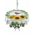 thumbnail image 1 of Outdoor Tablecloth with Umbrella Hole for Patio/Picnic/Party/Camping, Spring Eucalyptus Sunflower Waterproof Table Cloth Round Cover Washable, Farmhouse Birds Gray Wood (Dia 54"), 1 of 8