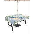 thumbnail image 1 of Outdoor Tablecloth with Umbrella Hole for Patio/Picnic/Party/Camping, Spring Floral Checkered Waterproof Table Cloth Rectangle Table Cover Washable, Sage Green Daisy Buffalo Plaid (52"x 70"), 1 of 8