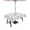 thumbnail image 1 of Outdoor Tablecloth with Umbrella Hole for Patio/Picnic/Party/Camping, Spring Floral Waterproof Table Cloth Rectangle Table Cover Washable, Blue Cherry Flowers Blossoms Beige (60"x 120"), 1 of 8