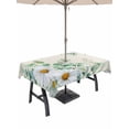 thumbnail image 1 of Outdoor Tablecloth with Umbrella Hole for Patio/Picnic/Party/Camping, Spring Floral Waterproof Table Cloth Rectangle Table Cover Washable, Daisy Eucalyptus Leaves Watercolor Rustic (60"x 102"), 1 of 8