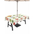 thumbnail image 1 of Outdoor Tablecloth with Umbrella Hole for Patio/Picnic/Party/Camping, Spring Floral Waterproof Table Cloth Rectangle Table Cover Washable, Green Botanical Summer Flower Birds (54"x 80"), 1 of 8