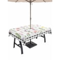 thumbnail image 1 of Outdoor Tablecloth with Umbrella Hole for Patio/Picnic/Party/Camping, Spring Floral Waterproof Table Cloth Rectangle Table Cover Washable, Pink Flowers Black White Plaid Pastoral (60"x 102"), 1 of 8