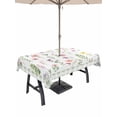 thumbnail image 1 of Outdoor Tablecloth with Umbrella Hole for Patio/Picnic/Party/Camping, Spring Floral Waterproof Table Cloth Rectangle Table Cover Washable, Pink Flowers Sage Green Plaid Pastoral (60"x 84"), 1 of 8