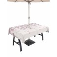 thumbnail image 1 of Outdoor Tablecloth with Umbrella Hole for Patio/Picnic/Party/Camping, Spring Floral Waterproof Table Cloth Rectangle Table Cover Washable, Pink Gray Cherry Blossom Flowers Beige (60"x 84"), 1 of 8
